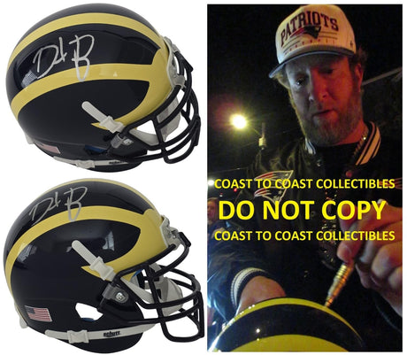Dave Portnoy Signed Michigan Mini Football Helmet COA Proof Barstool Sports Autographed Michigan Wolverines