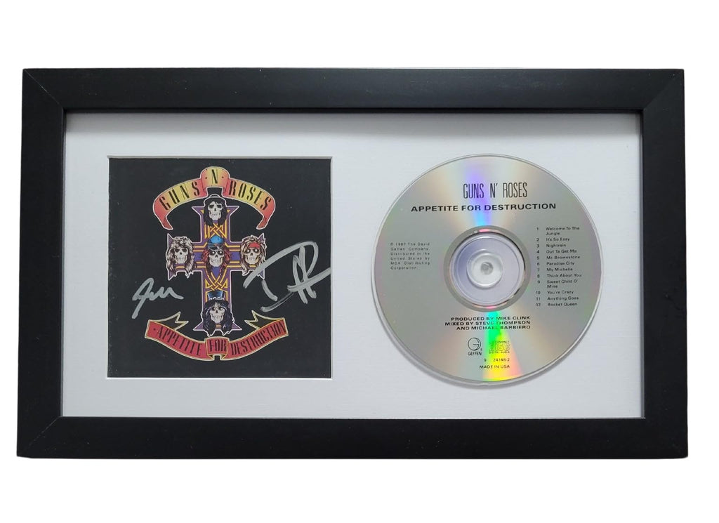 Duff McKagan Steve Adler Signed G.N.R Appetite for Destruction CD Proof COA Framed Gun N Roses Autographed