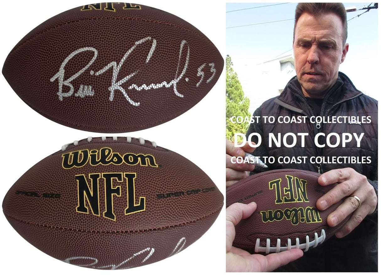 Bill Romanowski Signed Football COA Proof Autographed Oakland Raiders SF 49ers Denver Broncos