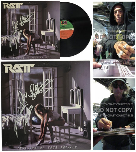 Stephen Pearcy Warren DeMartini Signed Ratt Invasion of Your Privacy Album COA Proof Autographed Vinyl Record