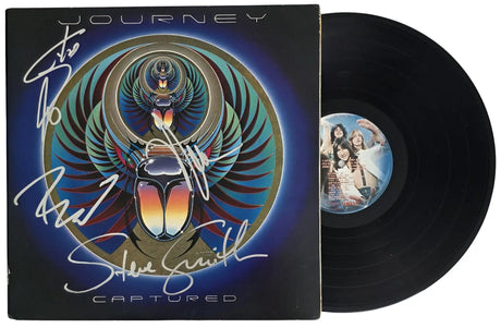 Journey Signed Captured Album COA Proof Autographed Vinyl Record Steve Perry, Steve Smith, Neal Schon, Ross Valory