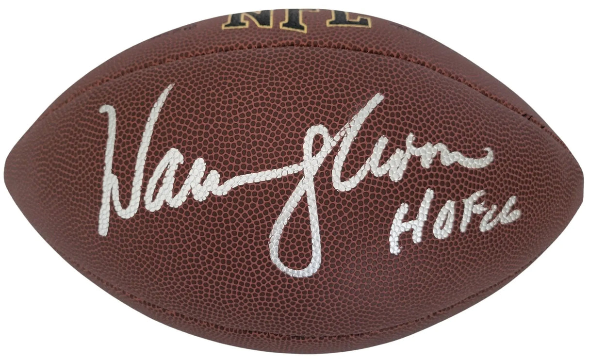 Warren Moon Signed Football Proof COA Autographed Seahawks Oilers Chiefs