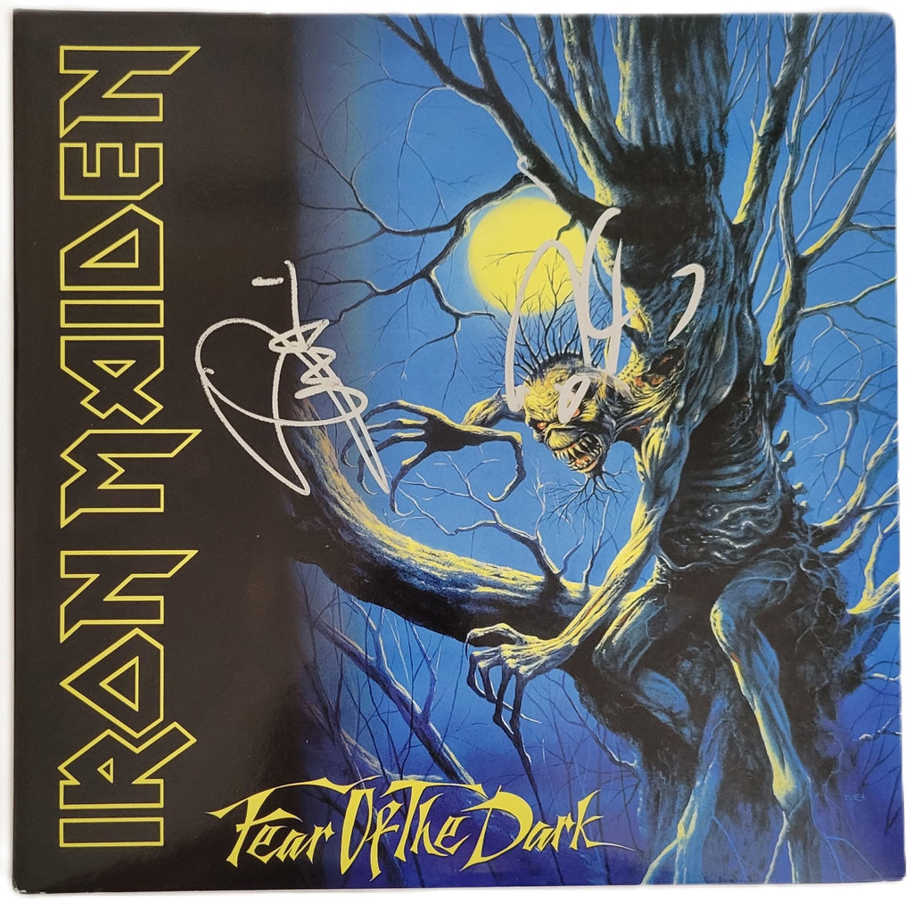 Iron Maiden Signed Fear of the Dark Album COA Proof Autographed Vinyl Record Steve Harris & Dave Murray