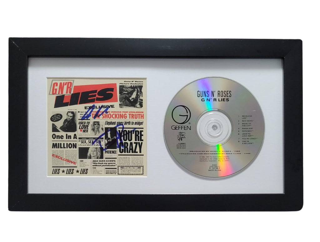 Duff McKagan Steve Adler Signed G.N.R Lies CD Proof COA Framed Gun N Roses Autographed