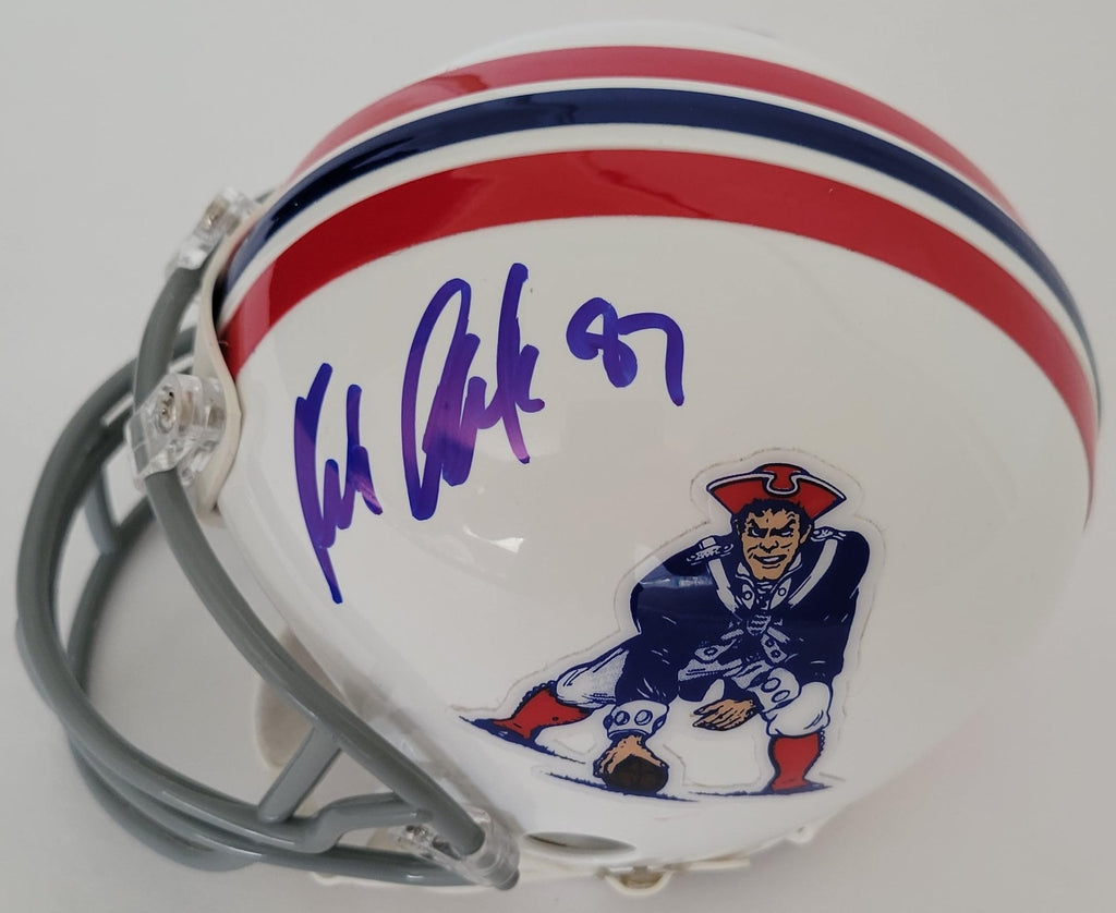 Rob Gronkowski Signed New England Patriots Football Mini Helmet Proof Autographed Throwback