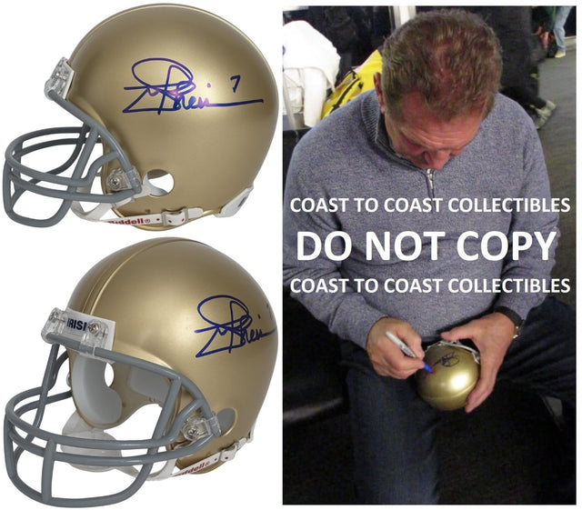 Joe Theisman Signed Notre Dame Fighting Irish Mini Football Helmet COA Proof Autographed