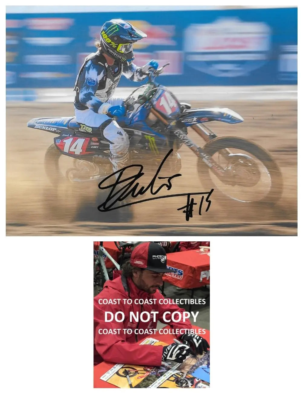 Dylan Ferrandis Signed 8x10 Photo COA Proof Autographed Supercross Motocross Racer