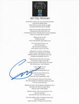 Geoff Tate Signed Queensryche Jet City Woman Lyrics Sheet Proof COA Autographed STAR