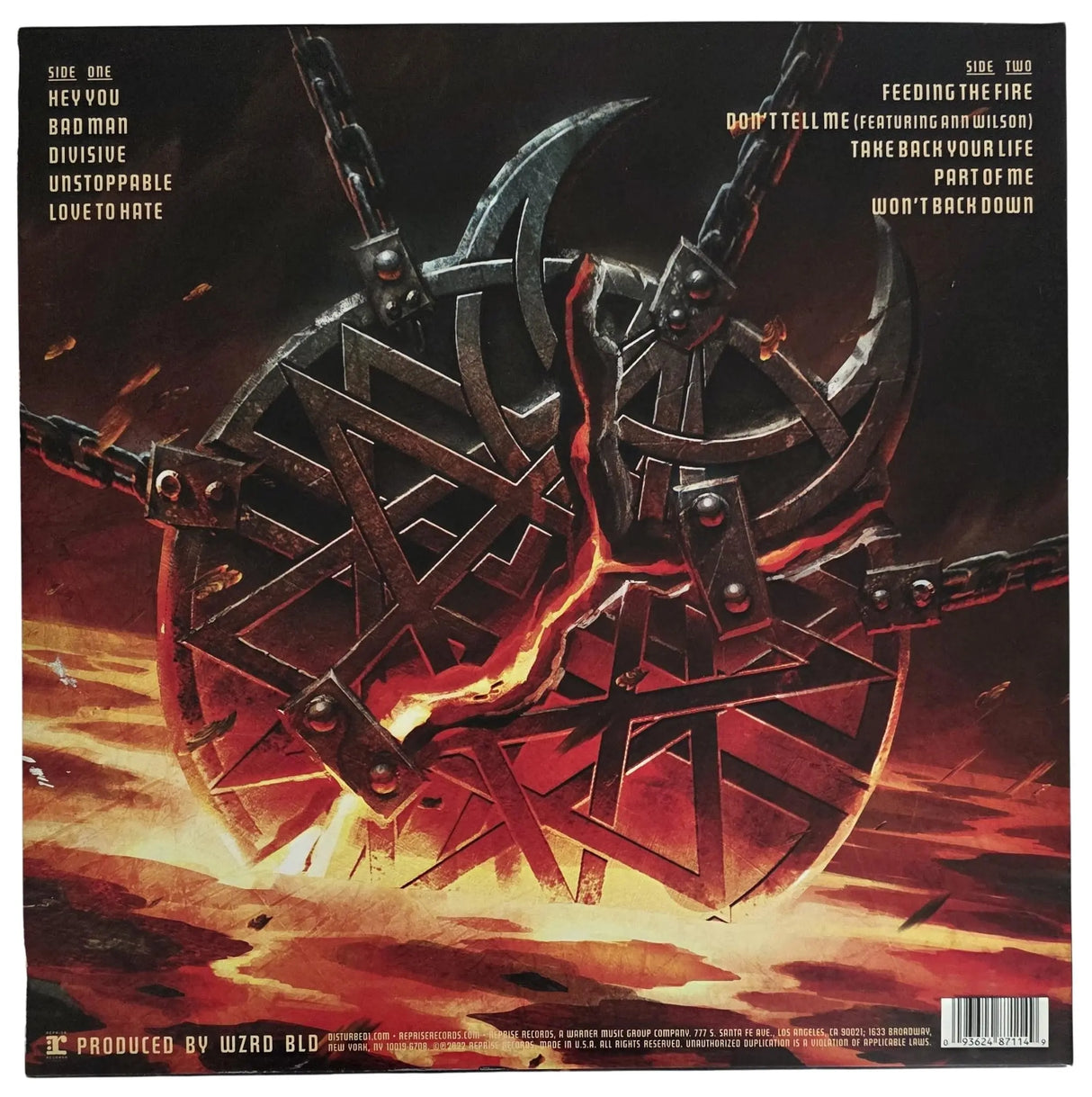 Disturbed Band Signed Divisive Album COA Proof Autographed Vinyl Record David Draiman,Dan Donegan,Mike Wengren,John Moyer