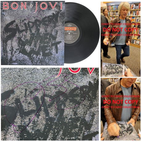 Jon Bon Jovi Signed Slippery When Wet Album COA Proof Autographed Vinyl Record Bon Jovi