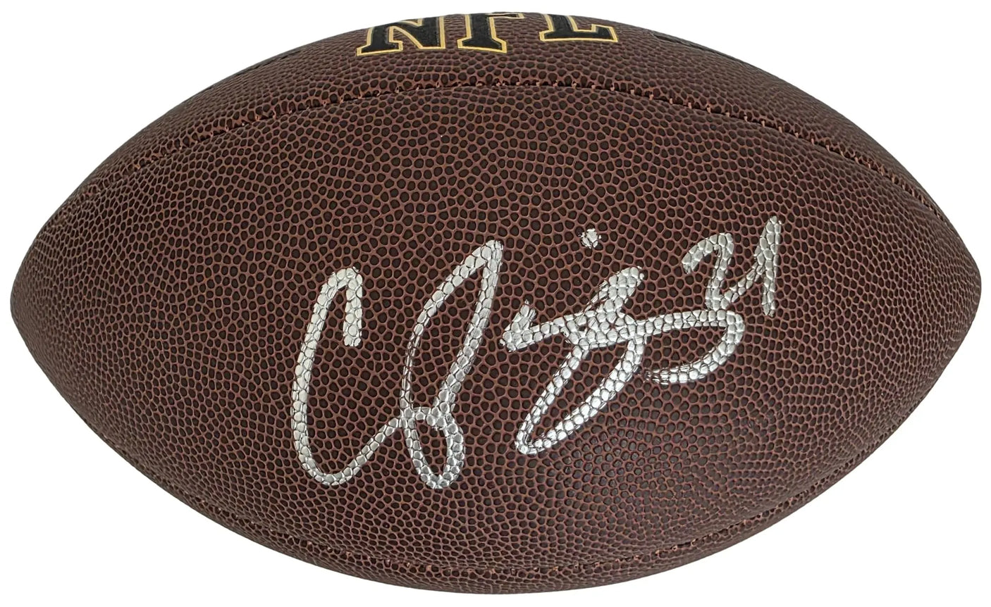 Champ Bailey Signed Football Proof COA Autographed Denver Broncos Washington Georgia Bulldogs