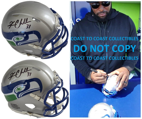Kam Chancellor Signed Mini Football Helmet Proof COA Autographed Seattle Seahawks Throwback Helmet