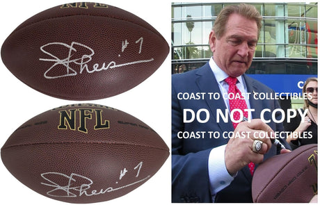 Joe Theisman Signed Football Proof COA Autographed Washington Redskins Notre Dame..