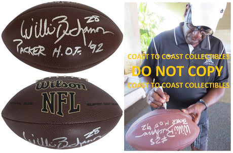 Willie Buchanon Signed Football COA Proof Photo Autographed Chargers Green Bay Packers