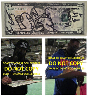 The LUNIZ Yuckmouth ?I GOT 5 ON IT? Signed 5 Dollar Bill COA Proof Autographed STAR