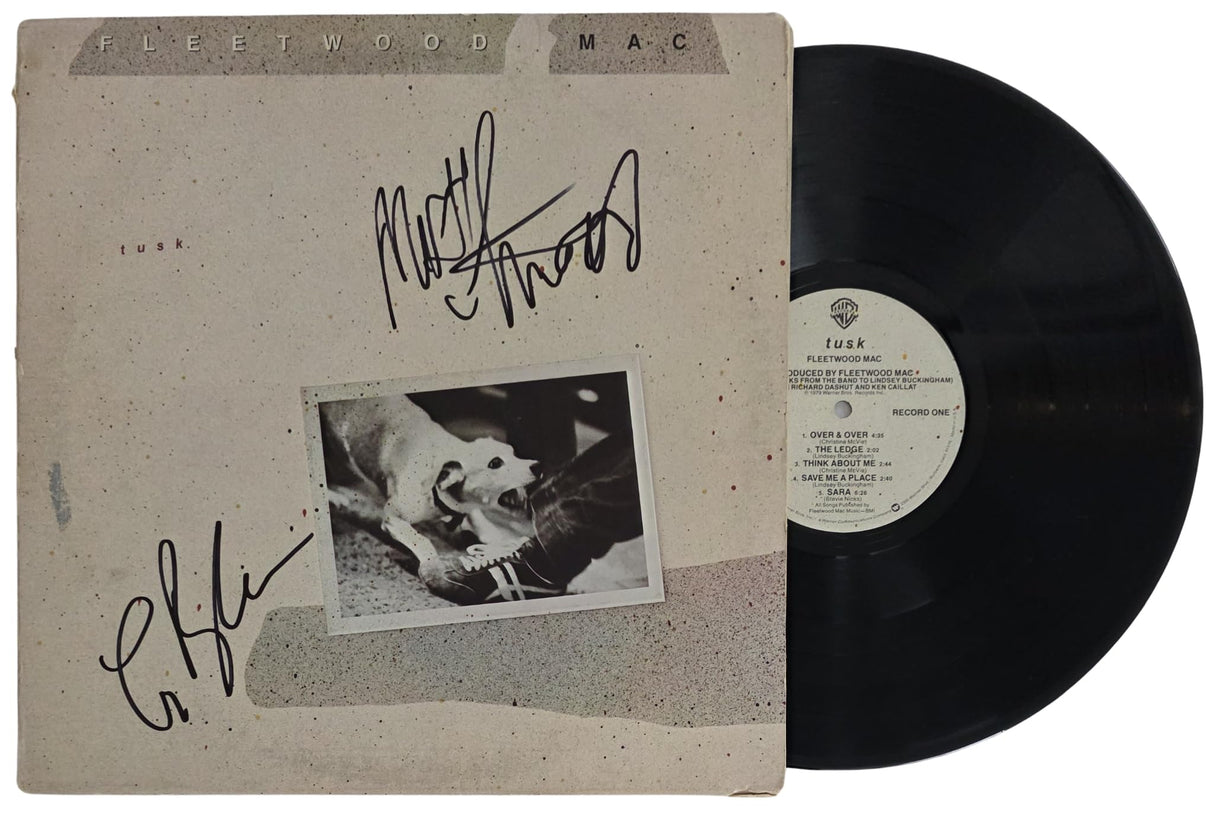 Mick Fleetwood Lindsey Buckingham Signed Tusk Album COA Proof Vinyl Record Fleetwood