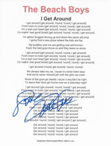 Mike Love Signed Beach Boys I Get Around Lyrics Sheet Autograhed COA Proof