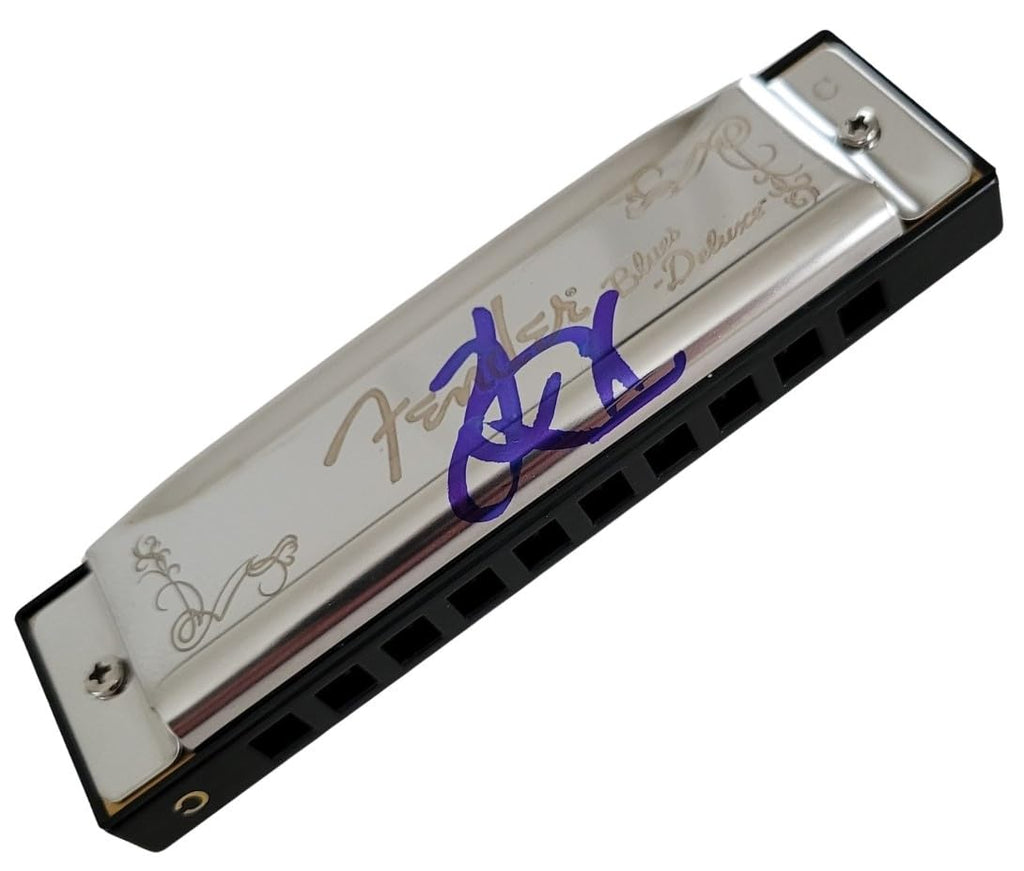 John Popper Blues Traveler Signed Fender Harmonica COA Exact Proof Autographed