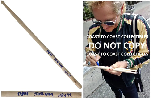 Matt Sorum Signed Drumstick COA Proof Guns N Roses Drummer G.N.R Velvet Revolver Autographed!