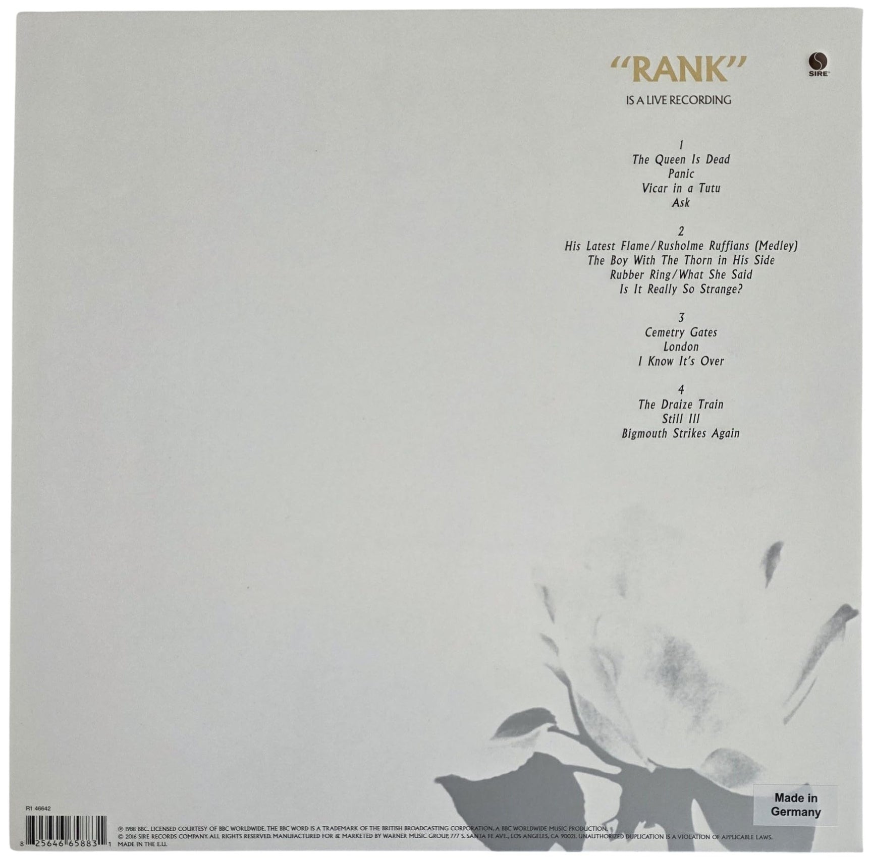 Johnny Marr Signed The Smiths Rank Album COA Proof Autographed Vinyl Record