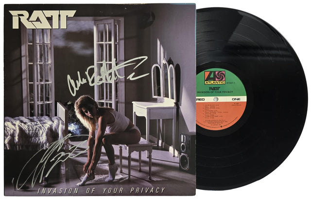 Stephen Pearcy Warren DeMartini Signed Ratt Invasion of Your Privacy Album COA Proof Autographed Vinyl Record