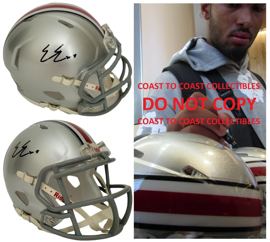 Emeka Egbuka Signed Ohio State Buckeyes Mini Football Helmet Proof COA Autographed