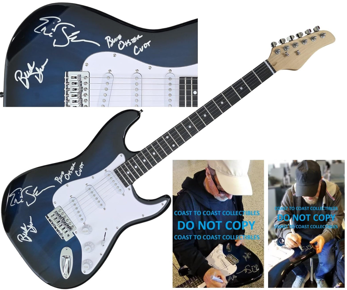 Blue Oyster Cult Signed Full Size Electric Guitar COA Proof Autographed Buck Dharma & Eric Bloom
