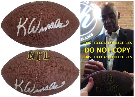Kellen Winslow Signed Football Proof COA Autographed San Diego Chargers HOF