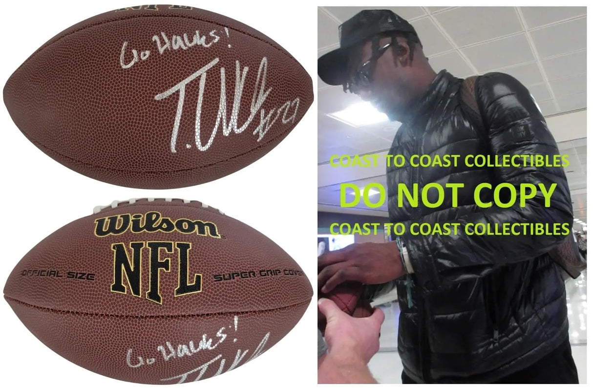 Riq Woolen Signed Football COA Proof Autographed Seattle Seahawks