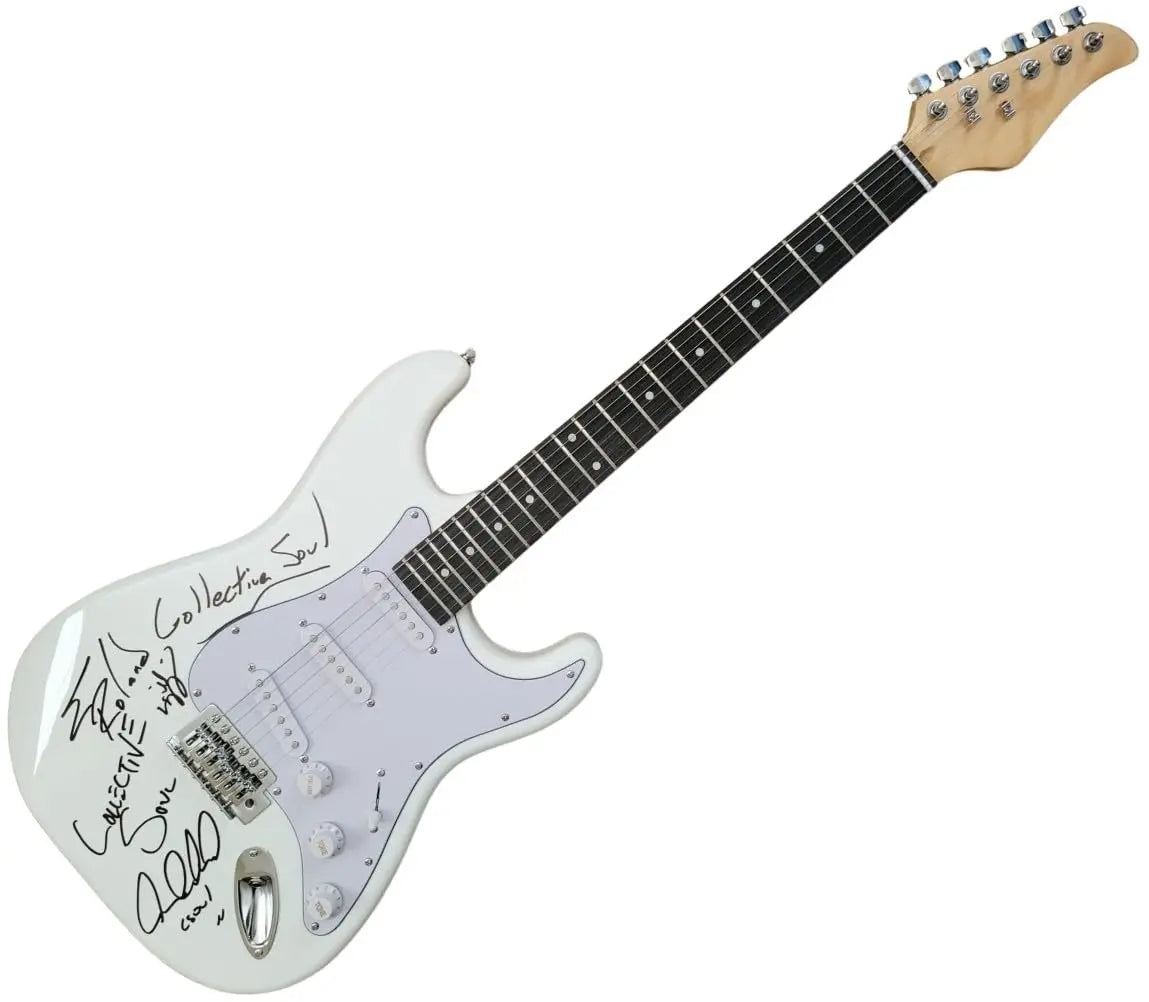 Collective Soul Band Signed Full Size Electric Guitar COA Proof Autographed Ed Roland Dean Roland Will Turpin