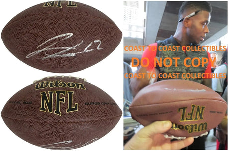 Josh Gordon Signed Football COA Proof Cleveland Browns Kansas City Chiefs Seahawks Baylor