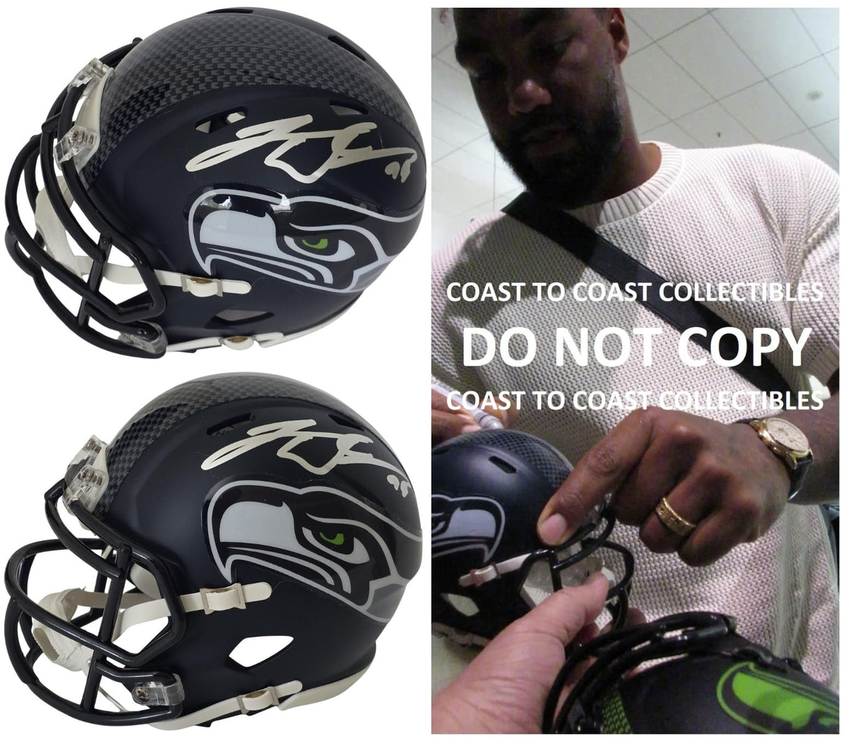 Leonard Williams Signed Seattle Seahawks Mini Football Helmet COA Exact Proof Autographed