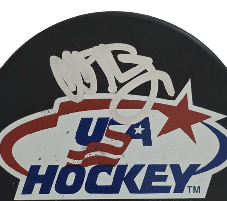 Al Michaels Signed USA Hockey Puck COA Proof Winter Olympics Gold Miracle on Ice