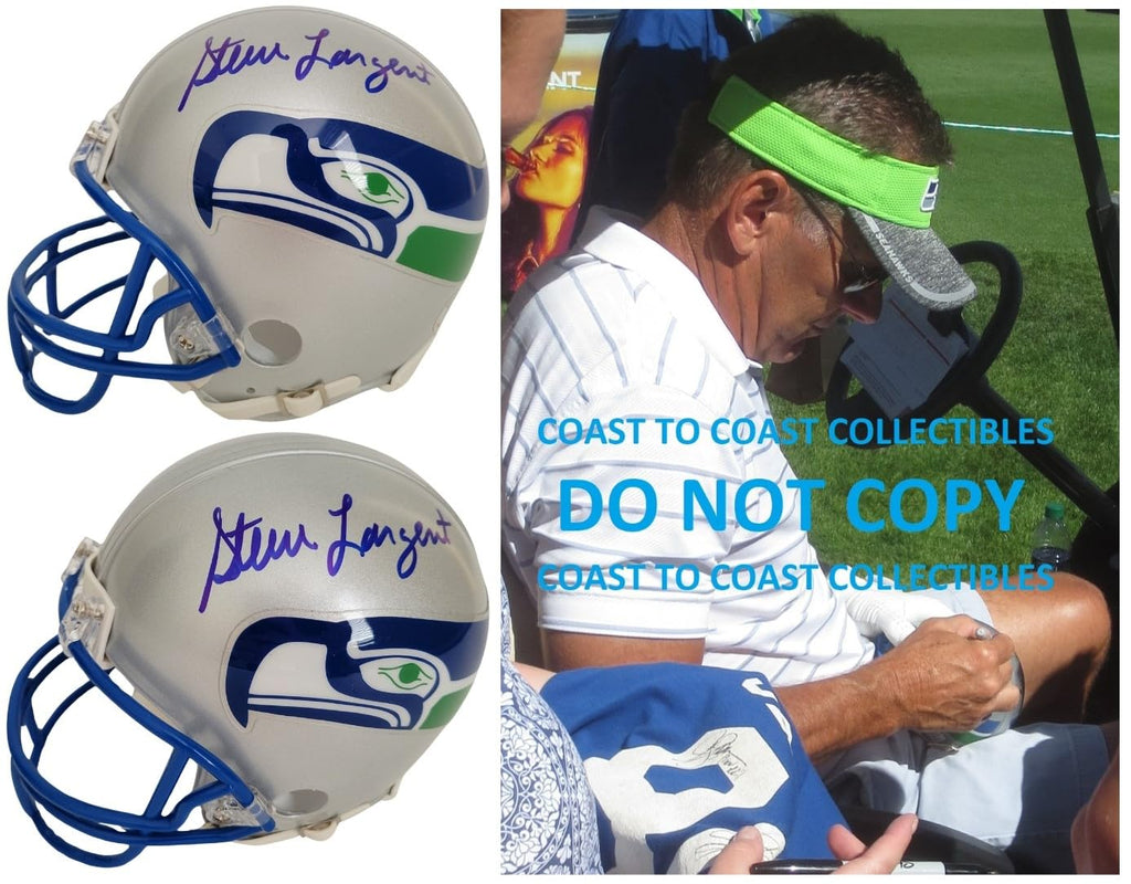 Steve Largent Signed Mini Football Helmet Proof Beckett COA Autographed Seattle Seahawks