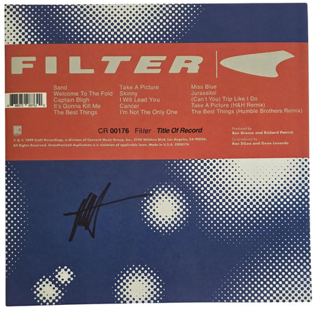 Richard Patrick Signed Filter Title of Record Album COA Proof Autographed Vinyl Record