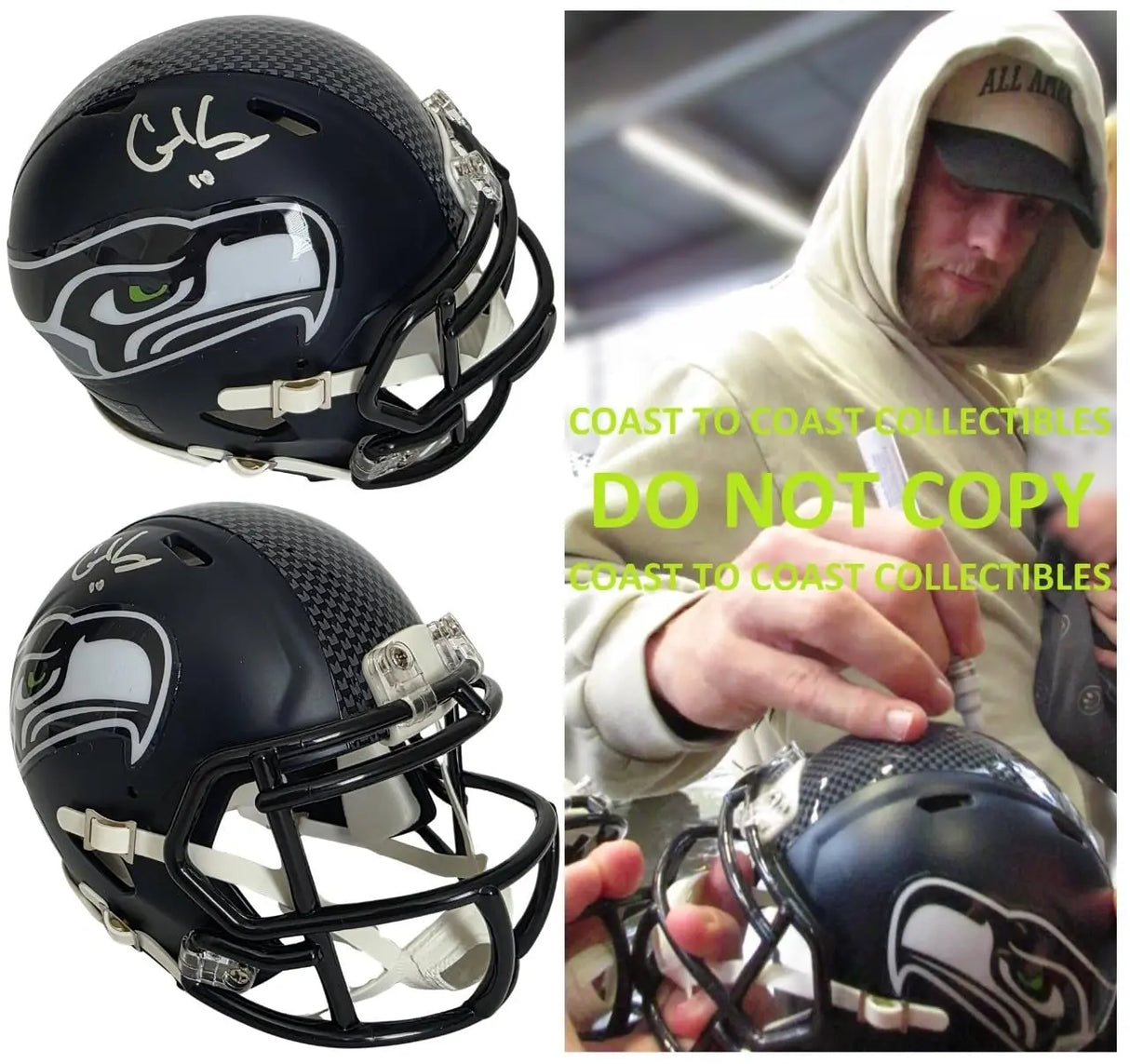 Cooper Kupp Signed Seattle Seahawks Mini Football Helmet COA Exact Proof Autographed