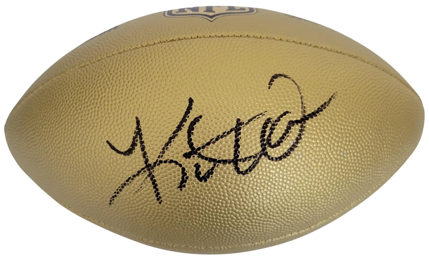 Kurt Warner Signed Gold Football Proof COA Autographed Arizona Cardinals St Louis Rams