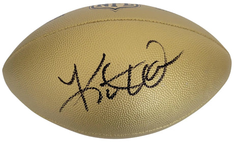 Kurt Warner Signed Gold Football Proof COA Autographed Arizona Cardinals St Louis Rams