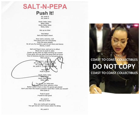 Salt Signed Salt - N - Pepa Push it Lyric Sheet COA Exact Proof Autographed