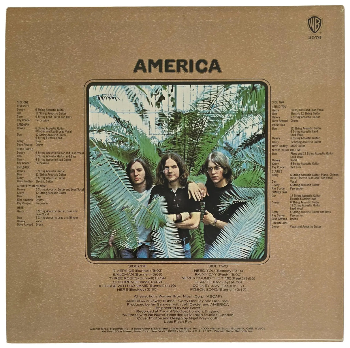 Dewey Bunnell Gerry Beckley Signed America Album COA Exact Proof Vinyl Record