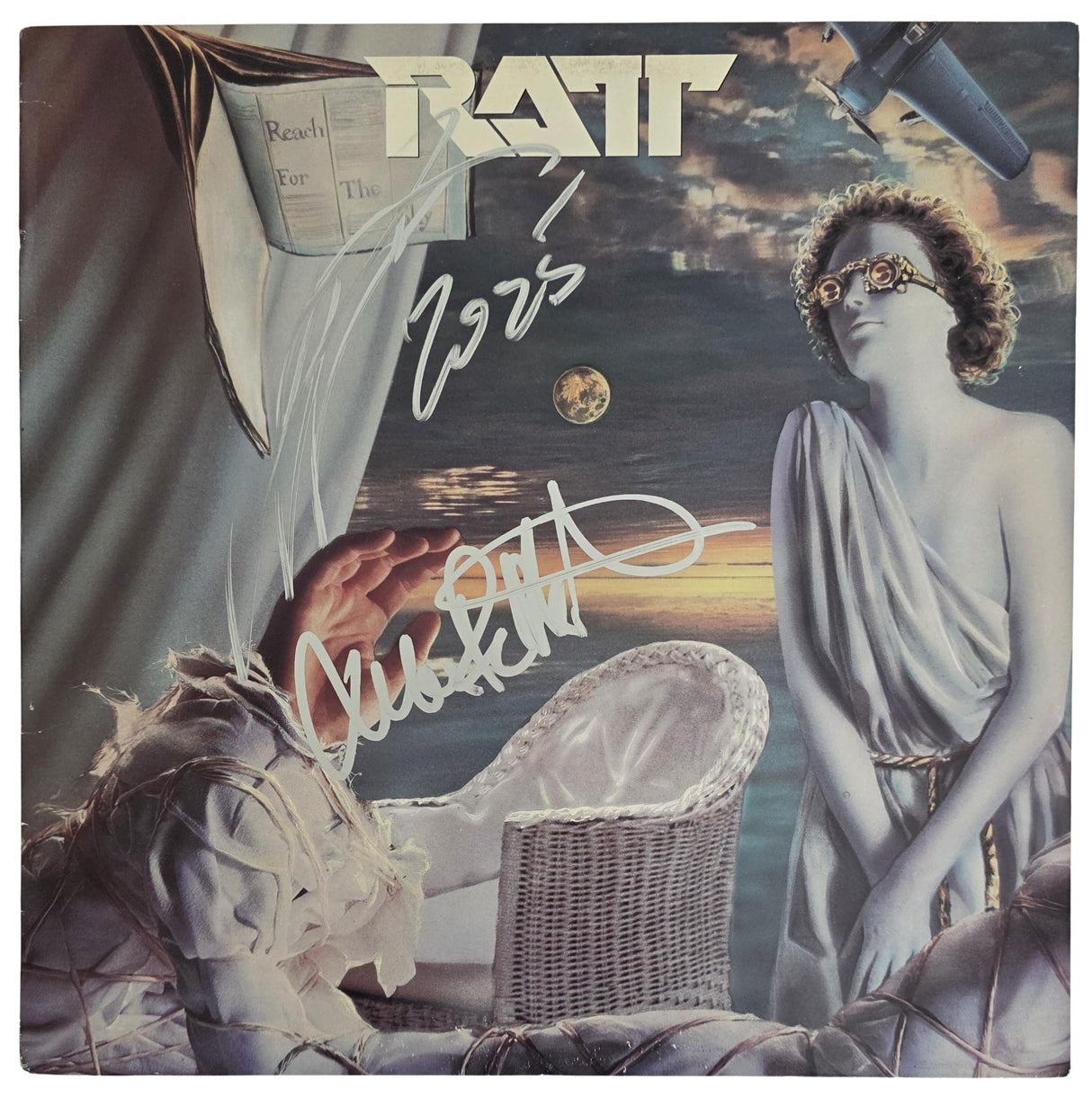 Stephen Pearcy Warren DeMartini Signed Ratt Reach For The Sky Album Proof COA Autographed Vinyl Record