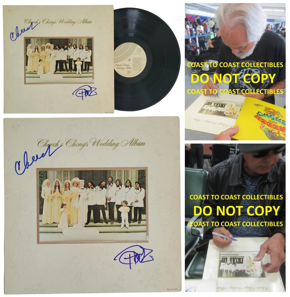 Cheech and Chong Signed Wedding Album Beckett COA Proof Autographed Vinyl Record