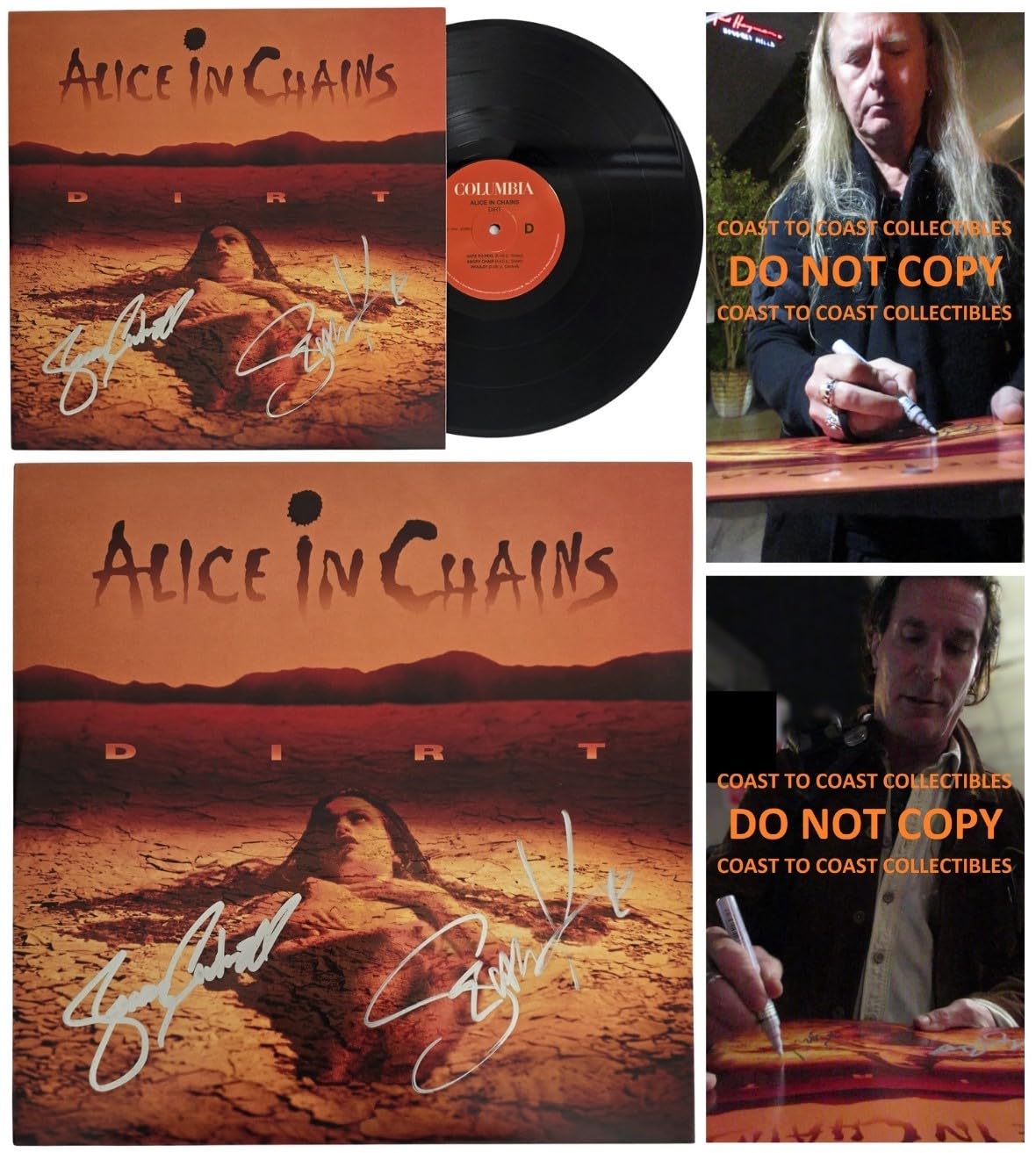 Jerry Cantrell & Sean Kinney Signed Alice In Chain Dirt Album Proof Autographed Vinyl Record Alice In Chains