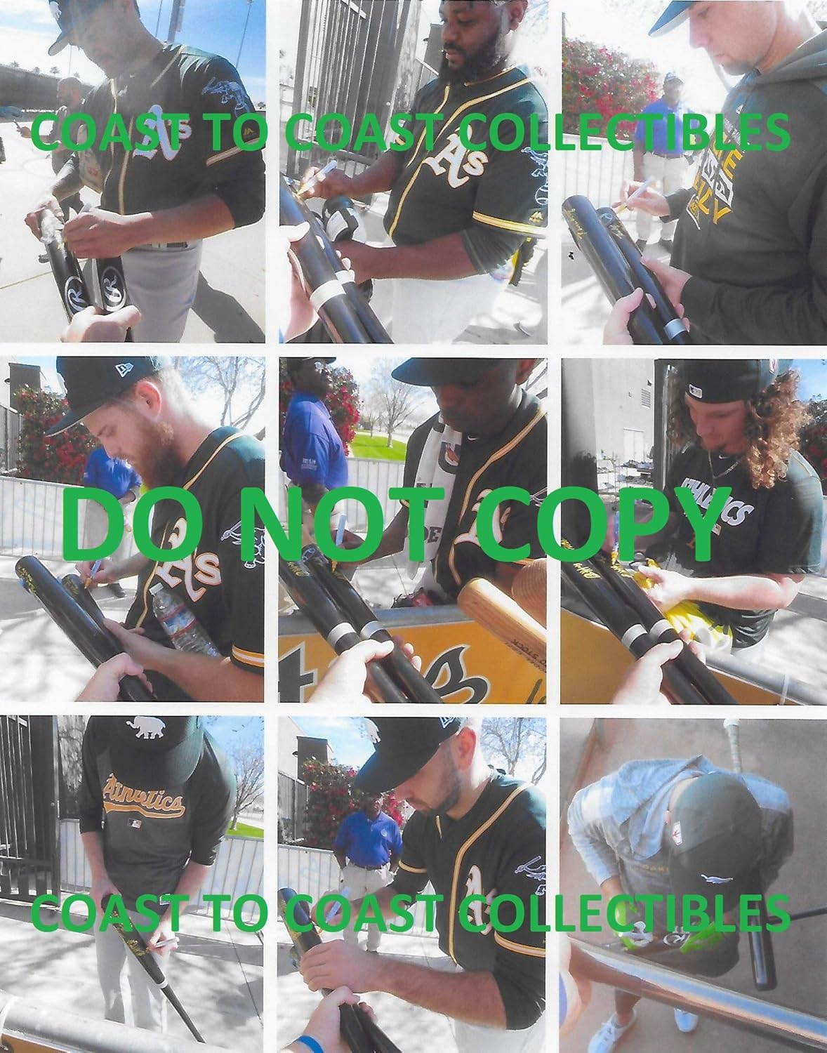 2019 Oakland Athletics, A's team signed autographed Baseball Bat, COA with the proof photos will be included.