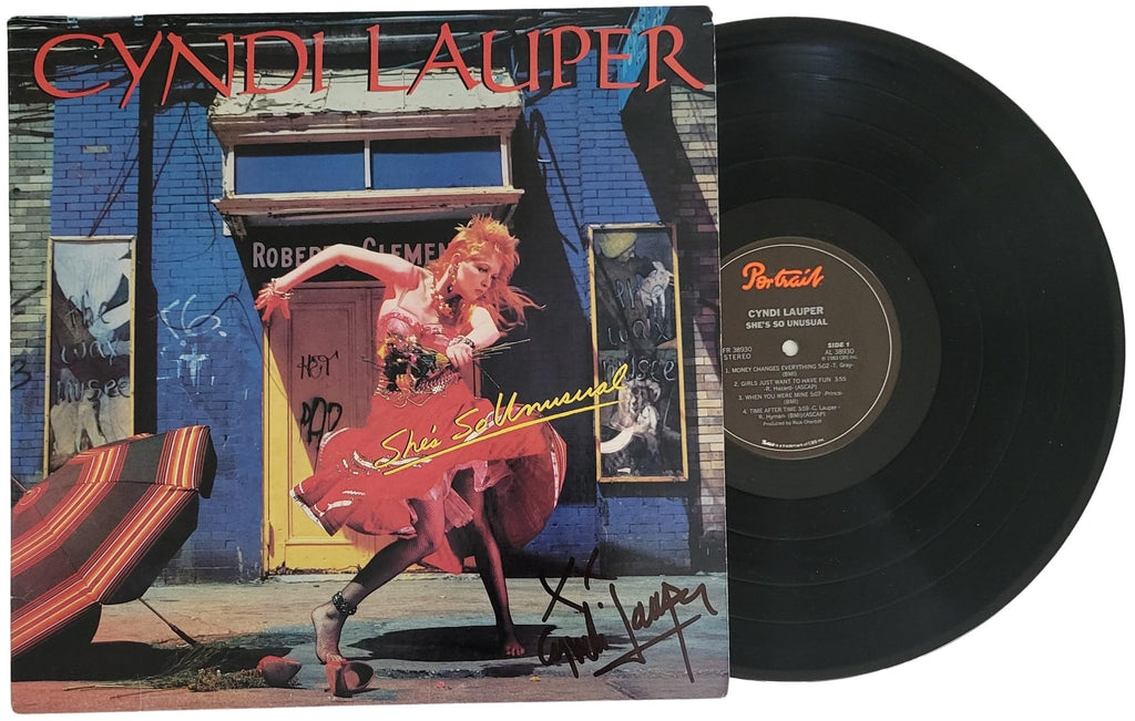 Cyndi Lauper Signed Shes So Unsual Album COA Proof Autographed Vinyl Record STAR