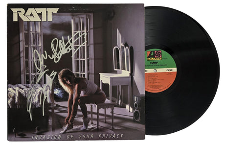 Stephen Pearcy Warren DeMartini Signed Ratt Invasion of Your Privacy Album COA Proof Autographed Vinyl Record