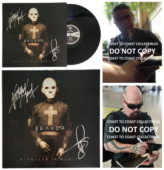 Tom Araya Kerry King Signed Slayer Diabolus in Musica Album COA Exact Proof Autographed Vinyl Record