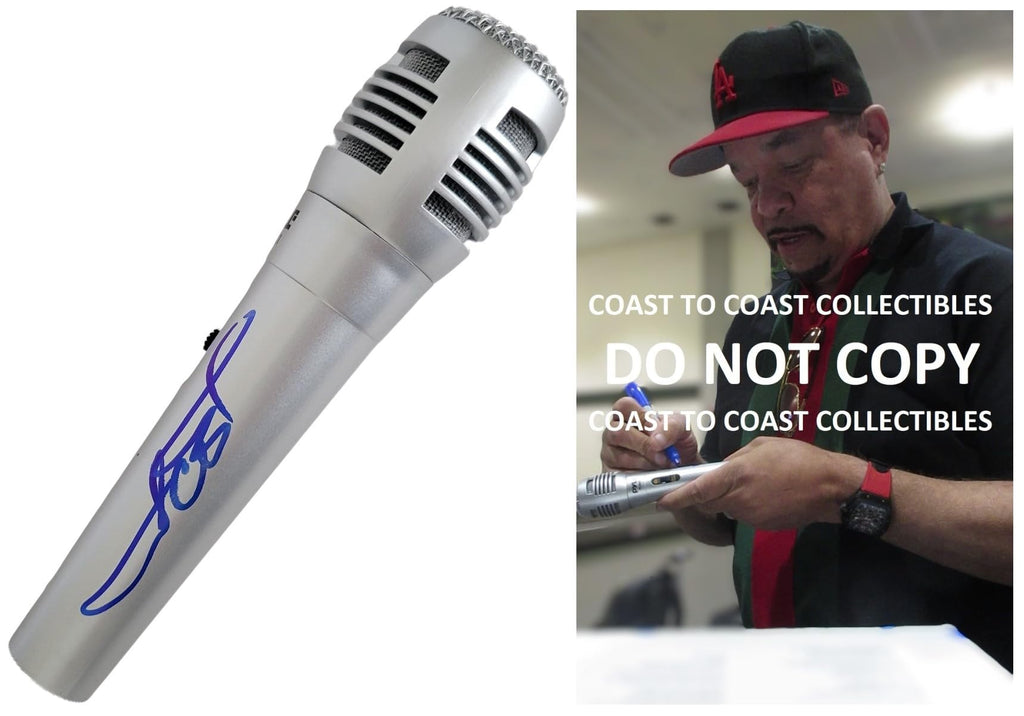 Ice T Hip Hop Rapper Signed Microphone COA Exact Proof Autographed Mic Body Count