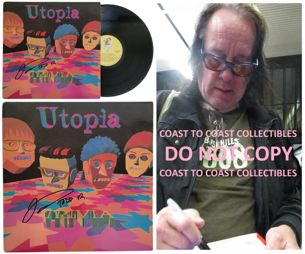 Todd Rundgren Signed Utopia Trivia Album Vinyl Record Proof Autographed