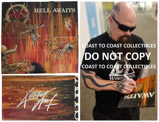 Kerry King Signed Hell Awaits 23x24.5 Poster COA Exact Proof Autographed Slayer Poster